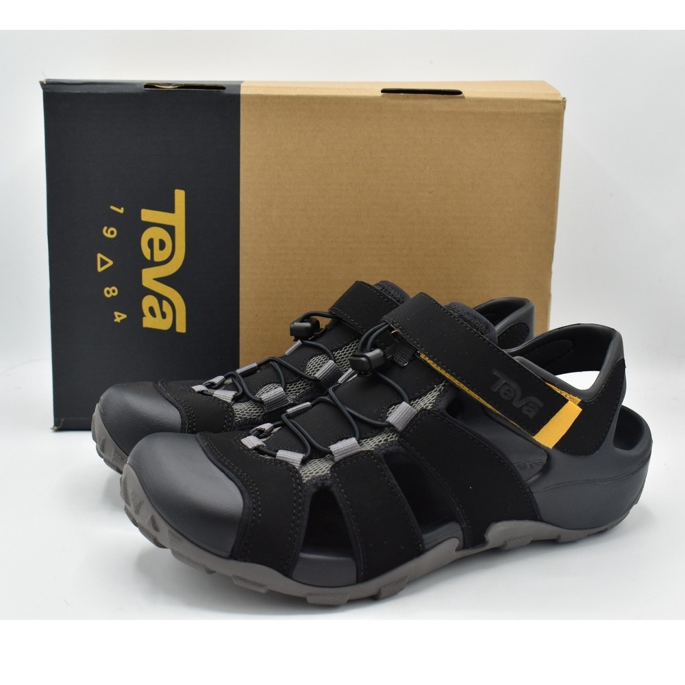 Teva Flintwood Sport Sandals Mens 8 Black Water Hiking Shoes NEW